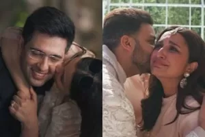 Raghav-Parineeti outside Hospital