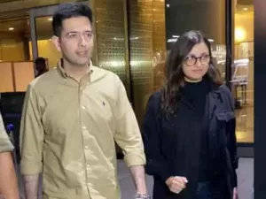 Raghav-Parineeti outside Hospital