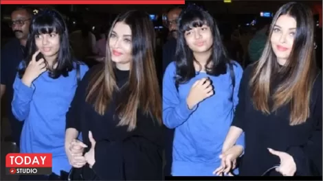 Aishwarya and Aradhya Bachhan Airport Pics