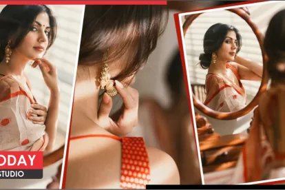 Rhea Chakraborty Saree Look